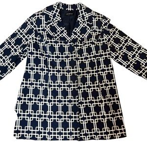 Lane Bryant Navy and White Coat